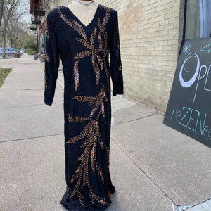 Carolyne Barton Vintage 100% Silk Beaded Dress